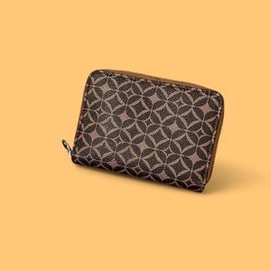 Fossil Tile Patterned Brown Wallet